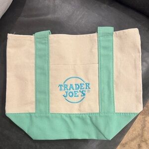 NEW NWT Trader Joe's Canvas Tote Bag Mint green